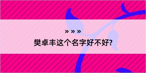 樊卓丰这个名字好不好?