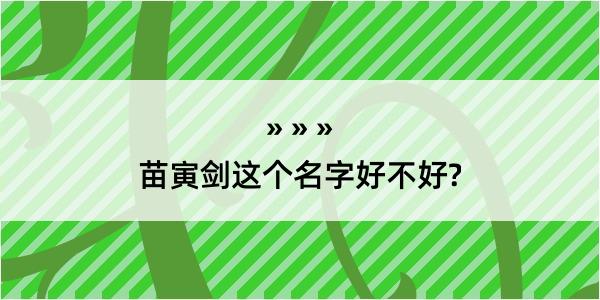 苗寅剑这个名字好不好?