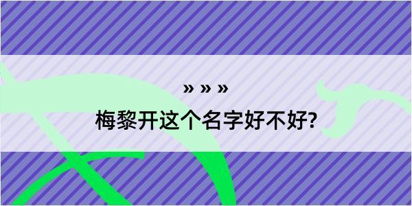 梅黎开这个名字好不好?