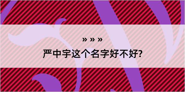 严中宇这个名字好不好?