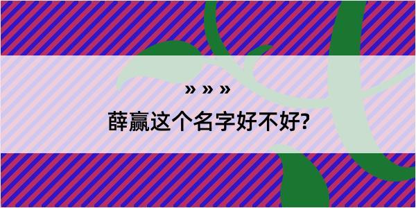 薛赢这个名字好不好?