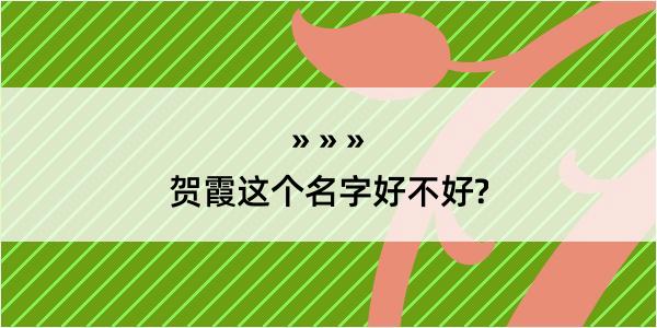 贺霞这个名字好不好?