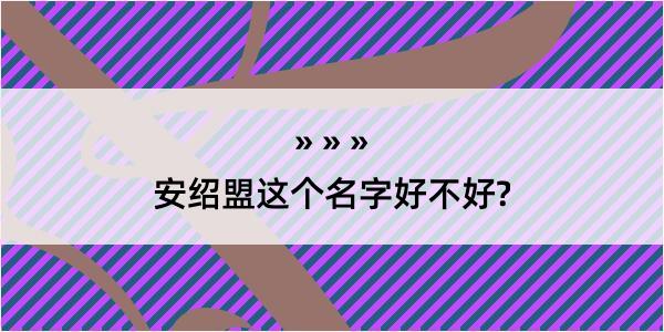 安绍盟这个名字好不好?