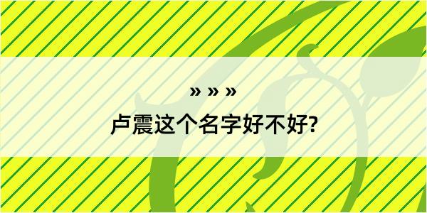 卢震这个名字好不好?