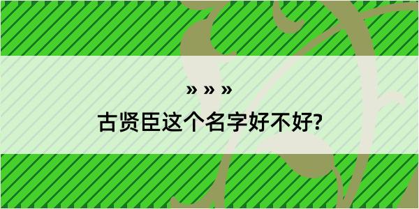 古贤臣这个名字好不好?