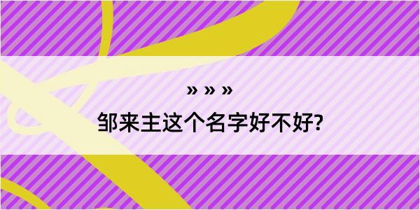 邹来主这个名字好不好?