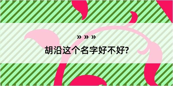 胡沿这个名字好不好?