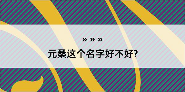 元桑这个名字好不好?