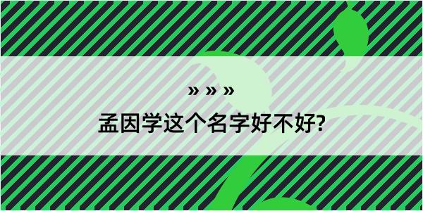 孟因学这个名字好不好?