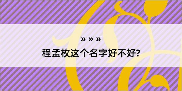 程孟枚这个名字好不好?