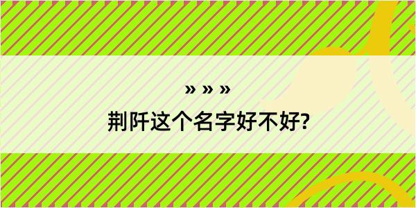 荆阡这个名字好不好?