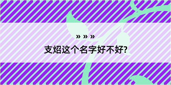 支炤这个名字好不好?