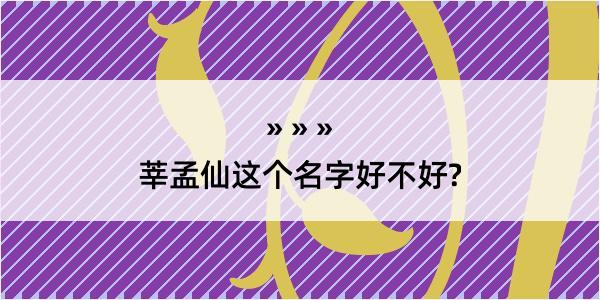 莘孟仙这个名字好不好?