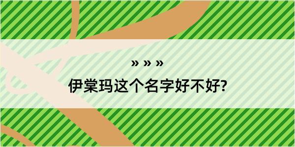 伊棠玛这个名字好不好?