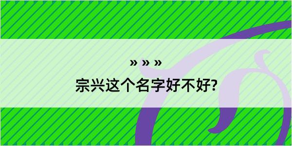 宗兴这个名字好不好?