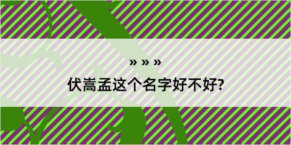 伏嵩孟这个名字好不好?