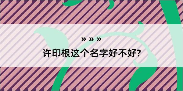 许印根这个名字好不好?