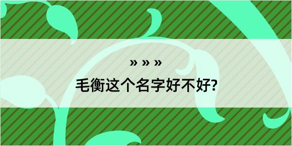 毛衡这个名字好不好?