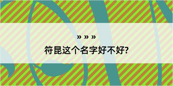 符昆这个名字好不好?