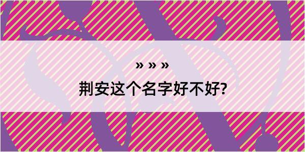 荆安这个名字好不好?