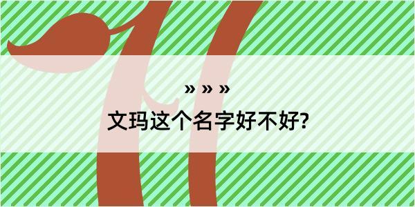 文玛这个名字好不好?