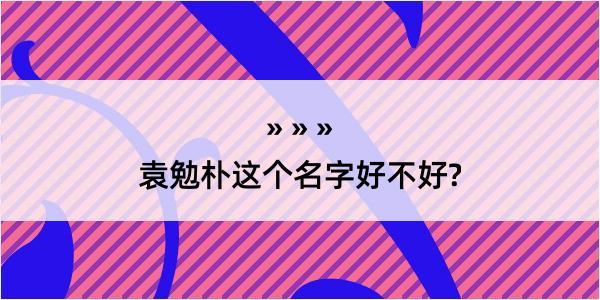 袁勉朴这个名字好不好?