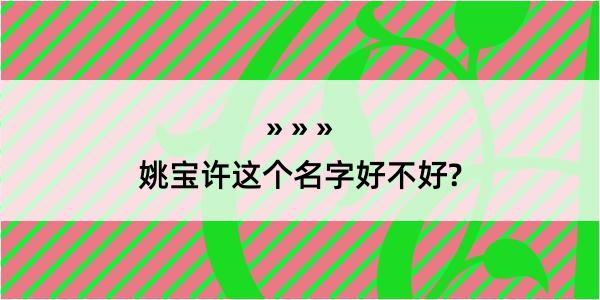 姚宝许这个名字好不好?