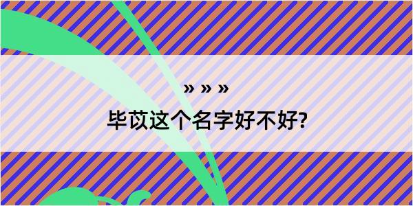 毕苡这个名字好不好?