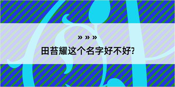 田苔耀这个名字好不好?