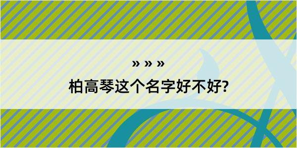 柏高琴这个名字好不好?