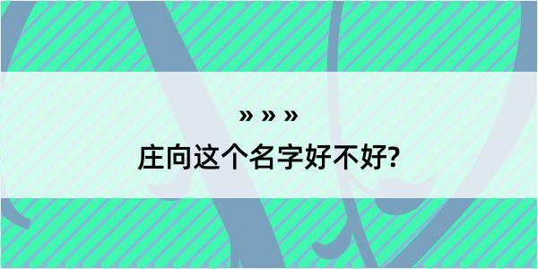 庄向这个名字好不好?