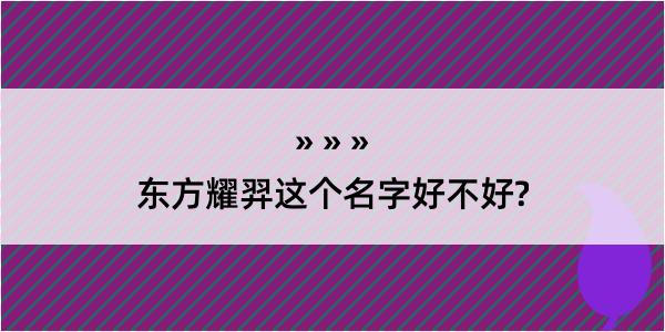 东方耀羿这个名字好不好?