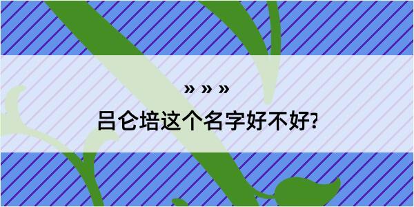 吕仑培这个名字好不好?