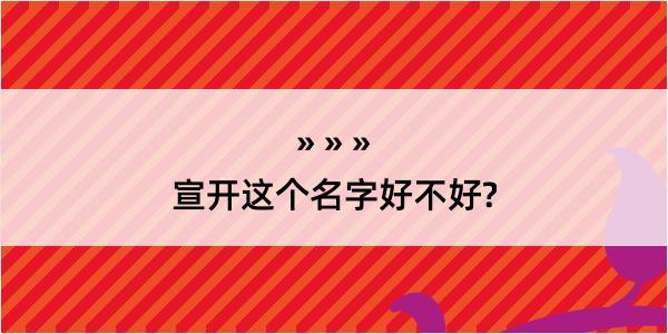 宣开这个名字好不好?