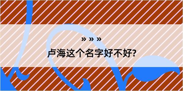 卢海这个名字好不好?