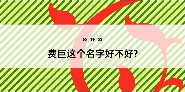 费巨这个名字好不好?