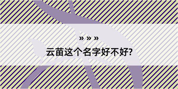 云苗这个名字好不好?