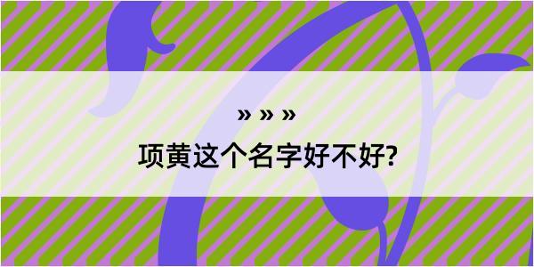 项黄这个名字好不好?