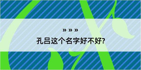 孔吕这个名字好不好?