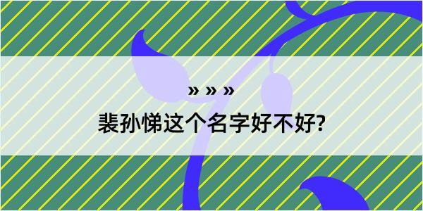 裴孙悌这个名字好不好?