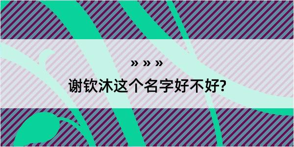 谢钦沐这个名字好不好?