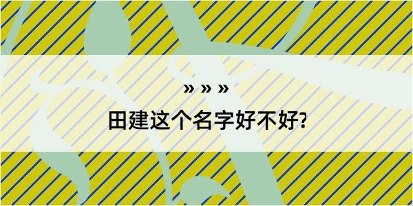 田建这个名字好不好?