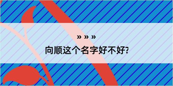 向顺这个名字好不好?