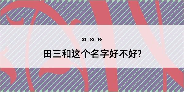 田三和这个名字好不好?