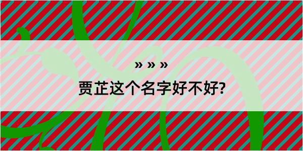 贾芷这个名字好不好?