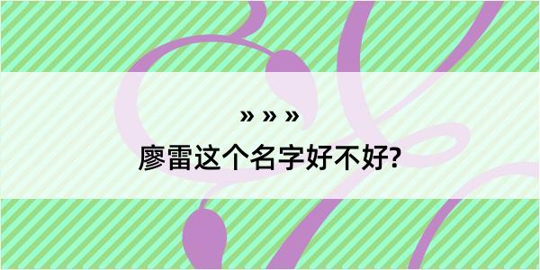 廖雷这个名字好不好?