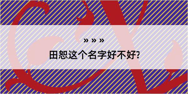 田恕这个名字好不好?