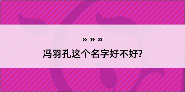 冯羽孔这个名字好不好?