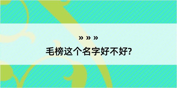 毛榜这个名字好不好?