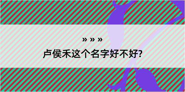 卢侯禾这个名字好不好?